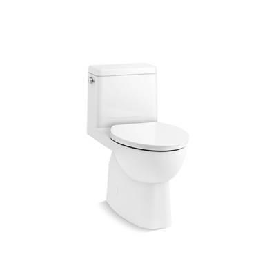 Reach One-piece compact elongated toilet with skirted trapway, 1.28 gpf