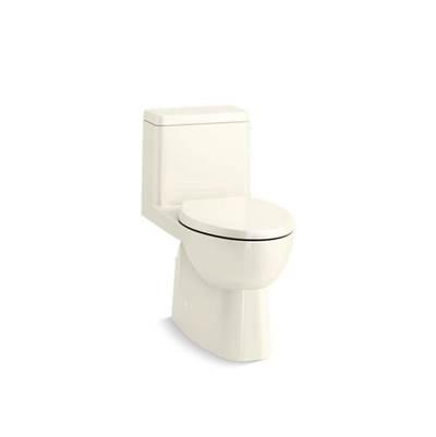 Kohler ReachE One piece compact elongated 1.28 gpf chair height toilet with right hand trip lever, and Quiet CloseE seat - Biscuit by Kohler