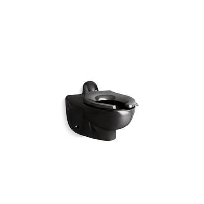 Kohler KingstonE Ultra Wall-mount rear spud flushometer bowl - Black by Kohler
