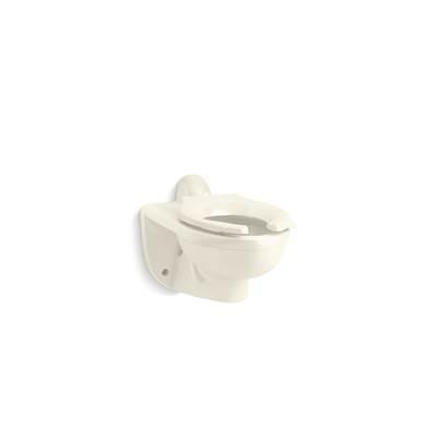 Kohler KingstonE Ultra Wall-mount rear spud flushometer bowl - Biscuit by Kohler