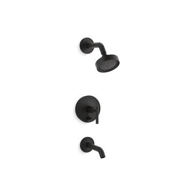 Kohler Purist Rite-Temp bath and shower trim kit with push-button diverter and lever handle, 1.75 gpm - Matte Black by Kohler