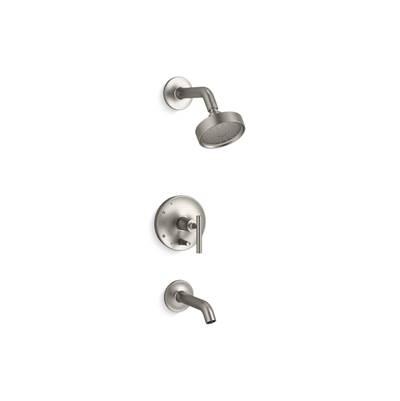 Kohler Purist Rite-Temp bath and shower trim kit with push-button diverter and lever handle, 1.75 gpm - Vibrant Brushed Nickel by Kohler