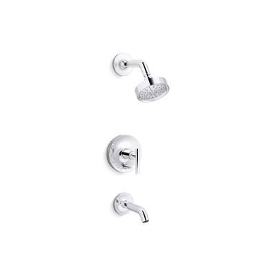 Kohler Purist Rite-Temp bath and shower trim kit with push-button diverter and lever handle, 1.75 gpm - Polished Chrome by Kohler