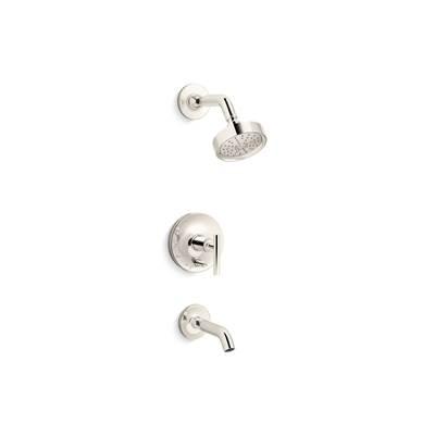 Kohler Purist Rite-Temp bath and shower trim kit with push-button diverter and lever handle, 1.75 gpm - Vibrant Polished Nickel by Kohler