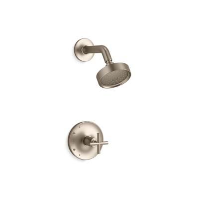 Kohler Purist Rite-Temp shower trim kit with cross handle, 1.75 gpm - Vibrant Brushed Bronze by Kohler