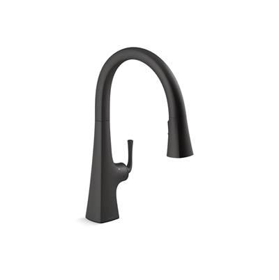 Graze Touchless pull-down kitchen sink faucet with three-function sprayhead - Matte Black