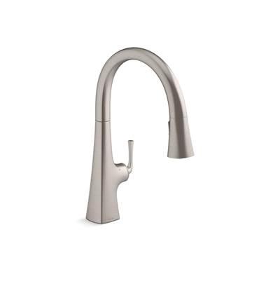 Graze Touchless pull-down kitchen sink faucet with KOHLER KonnectE and three-function sprayhead - Vibrant Stainless
