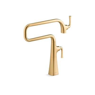Graze Deck-mount pot filler - Vibrant Brushed Moderne Brass