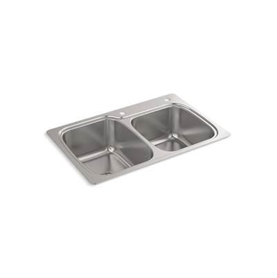 All-In-One 33'' top-/undermount double-bowl kitchen sink by Kohler