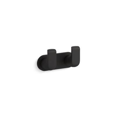 Avid Double robe hook - Matte Black by Kohler