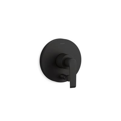 Avid Rite-Temp valve trim with push-button diverter - Matte Black by Kohler