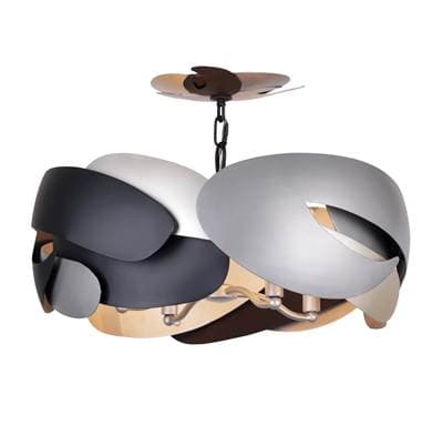 George Kovacs Metalo Misto 20'' 4 Light Semi Flush - Brass Cola Grey Matte Black by George Kovacs