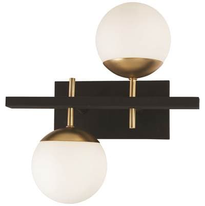 George Kovacs 2 Light Wall Mount - Weathered Black Autumn Gold by George Kovacs