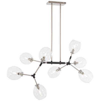 George Kovacs 8 Light Chandelier - Brushed Nickel Black Accents by George Kovacs