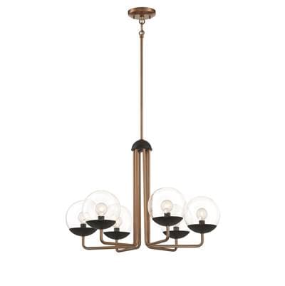 George Kovacs 6 Light Chandelier - Painted Bronze Natural Brush by George Kovacs
