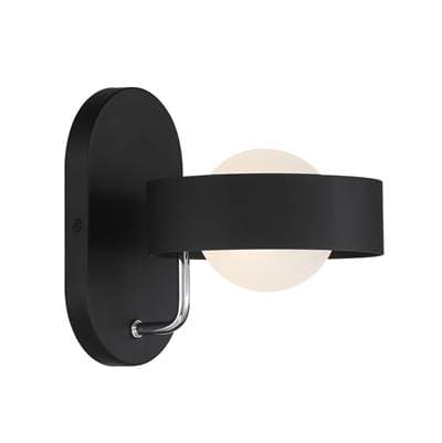 George Kovacs 1 Light Sconce - Sand Coal Polished Nickel by George Kovacs