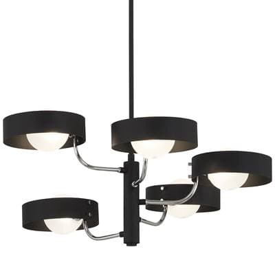 George Kovacs 5 Light Chandelier - Sand Coal Polished Nickel by George Kovacs