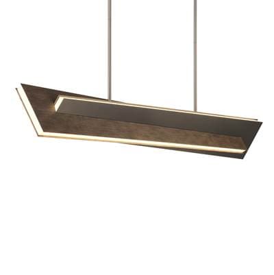 George Kovacs 80W Led Island Light 2023 - Midnight Iron Faux Walnut