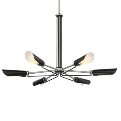 George Kovacs 6 Light Chandelier - Coal Brushed Nickel by George Kovacs