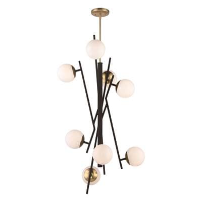 George Kovacs 8 Light Led Foyer - Weathered Black Autumn Gold by George Kovacs