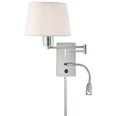 George Kovacs 1 Light Swing Arm Wall Lamp W/ Led Reading Lamp - Chrome by George Kovacs