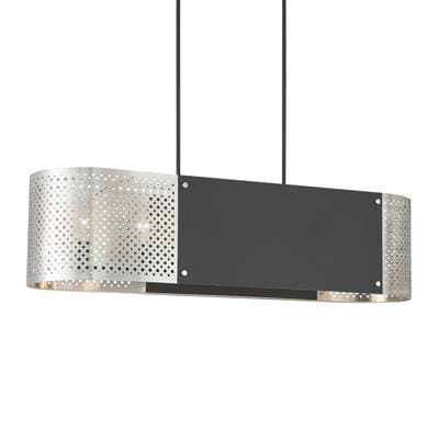 George Kovacs Noho By Robin Baron 6-Light Brushed Nickel and Sand Coal Island Light - Brushed...
