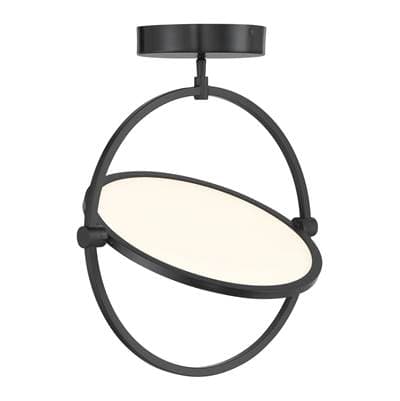 George Kovacs Studio 23 Coal LED Semi Flush Mount with Etched Acrylic Diffuser