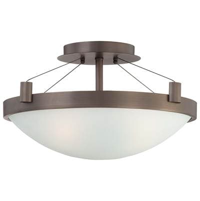 George Kovacs Suspended - 3 Light Semi Flush - Copper Bronze Patina