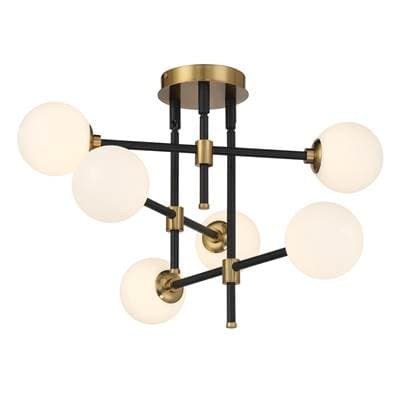 George Kovacs Cosmet 6 Light Flush Mount - Brass