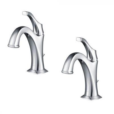 ArloE Chrome Single Handle Basin Bathroom Faucet with Lift Rod Drain and Deck Plate (2-Pack)