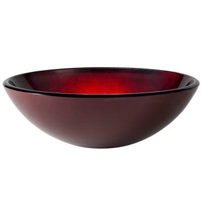 Kraus Round Red Glass Vessel Bathroom Sink, 16 1/2 Inch by Kraus