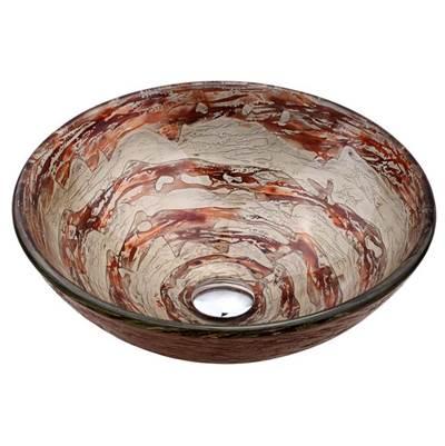 Ares Glass Vessel Sink in Brown and Gray