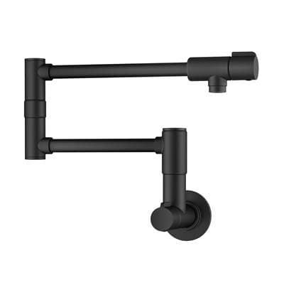 Kraus Boldene 2 Handle Wall Mount Pot Filler Faucet with Retractable Arm - Matte Black by Kraus