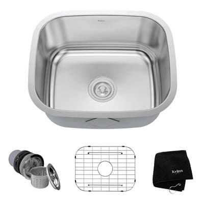 Kraus Premier 20-inch 16 Gauge Undermount Single Bowl Stainless Steel Kitchen Sink
