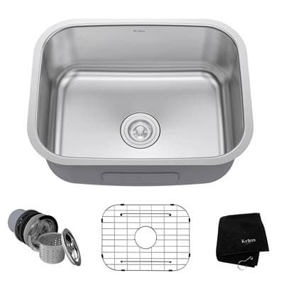Kraus Premier 23-inch 16 Gauge Rectangular Undermount Single Bowl Stainless Steel Kitchen Sink -...