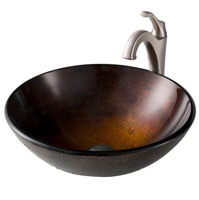 Kraus 16 1/2-inch Copper Brown Bathroom Vessel Sink and Spot Free Arloe Faucet Combo Set with... by Kraus