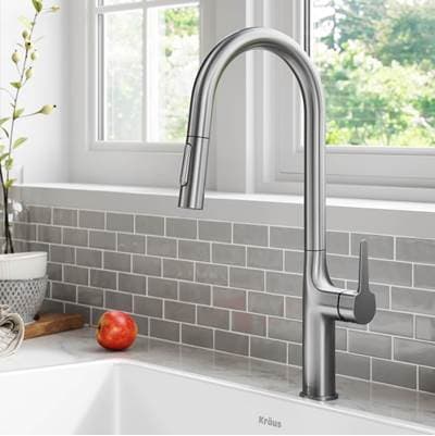 Kraus Olettoe Tall Modern Pull-down Single Handle Kitchen Faucet - Spot Free Stainless Steel