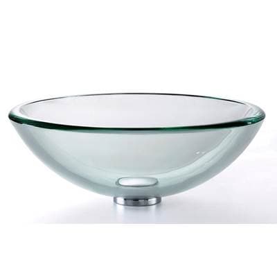 Kraus 19 Mm Thick Glass Vessel Sink in Clear with Pu-mr - Chrome by Kraus