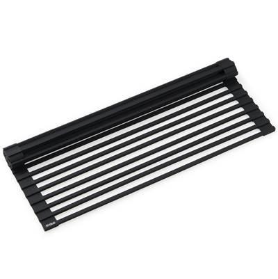 Multipurpose Over-Sink Roll-Up Dish Drying Rack in Black