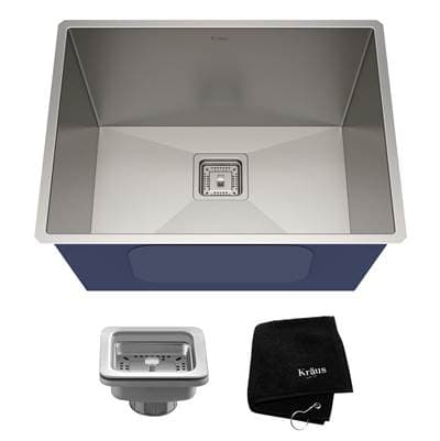 Kraus Paxe Zero-radius 24-inch 18 Gauge Undermount Single Bowl Stainless Steel Laundry and...