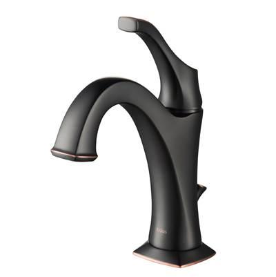 ArloE Oil Rubbed Bronze Single Handle Basin Bathroom Faucet with Lift Rod Drain and Deck Plate