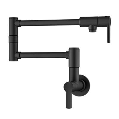 Kraus Oletto Wall Mount Pot Filler Kitchen Faucet with Retractable Arm - Matte Black