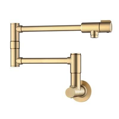 Bolden Wall Mount Pot Filler Kitchen Faucet with Retractable Arm in Spot-Free Brushed Brass - Spot Free Brushed Brass by Kraus