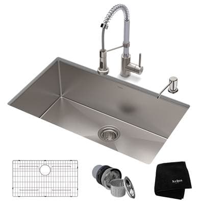 Kraus 30-inch 16 Gauge Standart PROE Kitchen Sink Combo Set with Boldene Kitchen Faucet and Soap... by Kraus