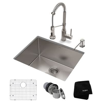 Kraus 23-inch 16 Gauge Standart PROE Kitchen Sink Combo Set with Boldene Kitchen Faucet and Soap... by Kraus