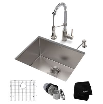 Kraus 23-inch 16 Gauge Standart PROE Kitchen Sink Combo Set with Boldene Kitchen Faucet and Soap...