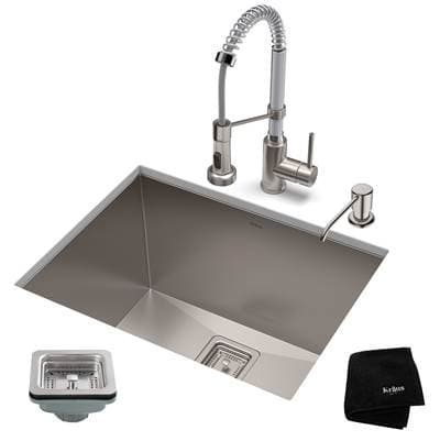 Kraus 24-inch 18 Gauge Paxe Laundry and Utility Sink Combo Set with Boldene Kitchen Faucet and... by Kraus