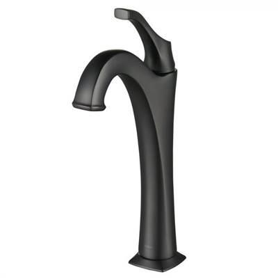 ArloE Matte Black Single Handle Vessel Bathroom Faucet with Pop Up Drain (2-Pack) by Kraus
