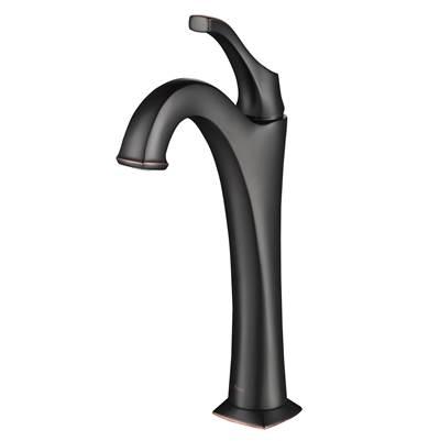 ArloE Oil Rubbed Bronze Single Handle Vessel Bathroom Faucet with Pop Up Drain by Kraus