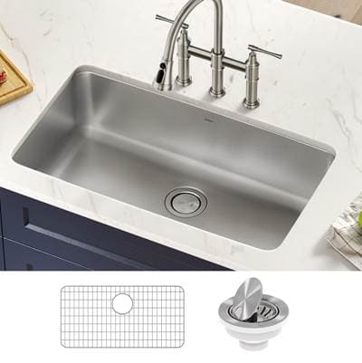 Kraus Dexe 33- Undermount 16 Gauge Stainless Steel Single Bowl Kitchen Sink by Kraus